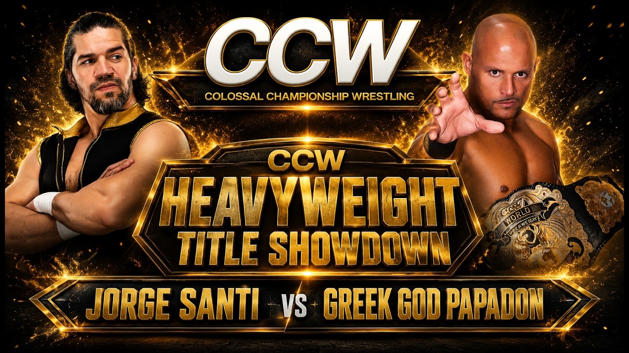 Jorge Santi vs Greek God Papadon | CCW Heavyweight Championship π₯ background