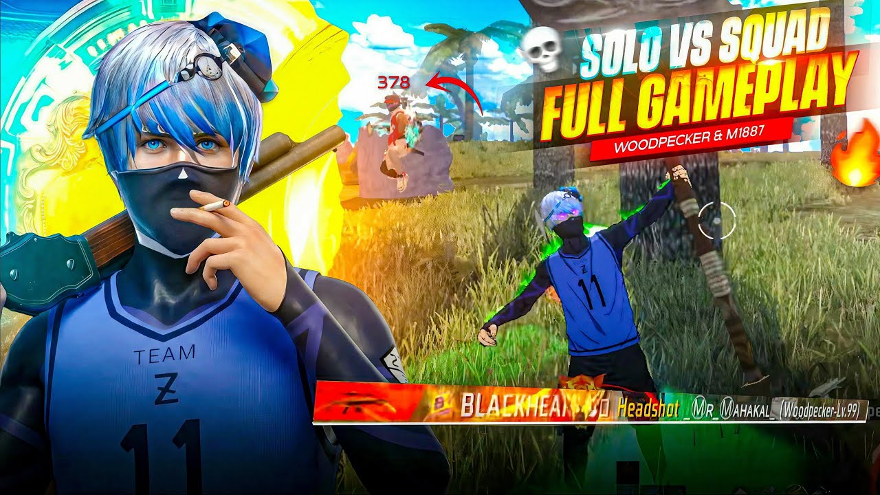 WOODPECKER + M1887ЁЯФе SOLO VS SQUAD ЁЯШ▒ MOBILE FULL GAMEPLAY ЁЯОп | FREE FIRE MAX background