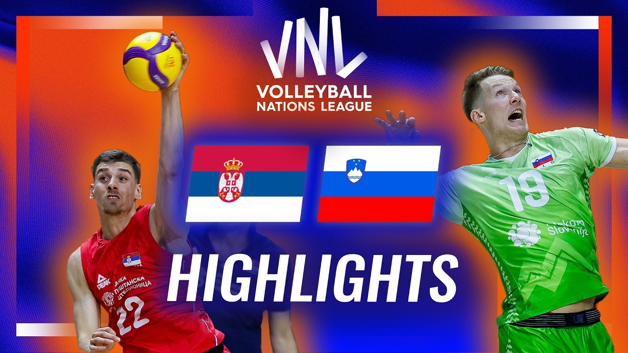 Serbia🇷🇸 vs. Slovenia🇸🇮 - Highlights | Week 3 | Men's VNL 2026 background