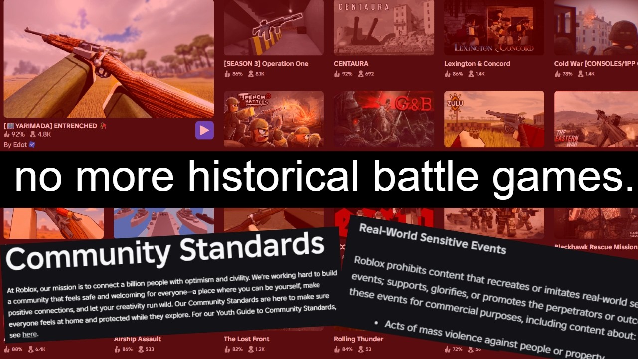 Roblox is removing all historical battle games. background