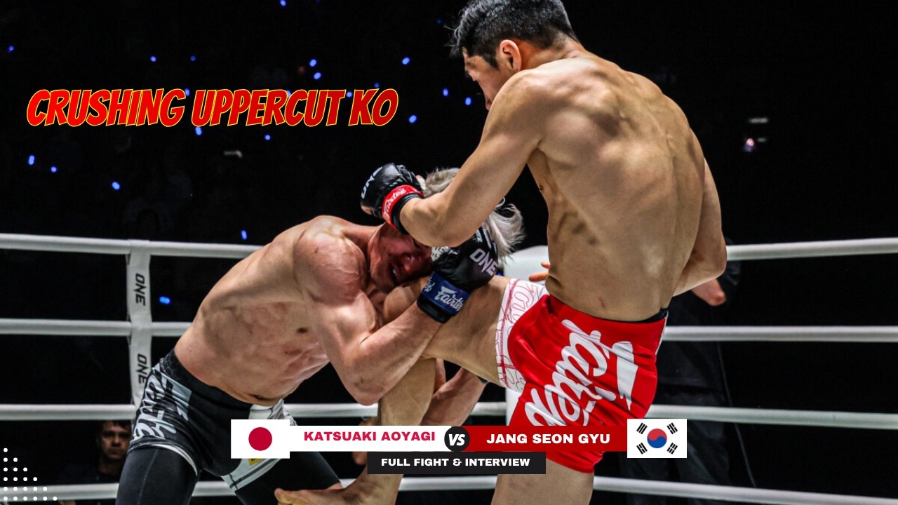 CRUSHING UPPERCUT KO! Jang Seon Gyu 🇰🇷 stops Katsuaki Aoyagi 🇯🇵 in bantamweight MMA background