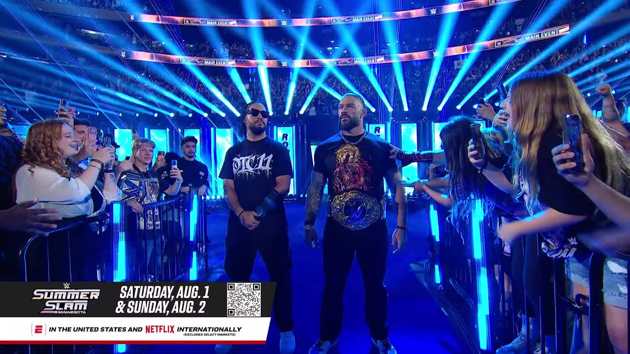 Roman Reigns and Jalen Brunson enter MSG together: Saturday Night's Main Event highlights background