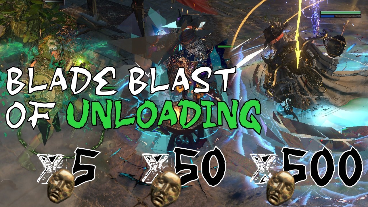 Blade Blast of Unloading - 5, 50, 500 Divines | PoE Mirage 3.28 backdrop
