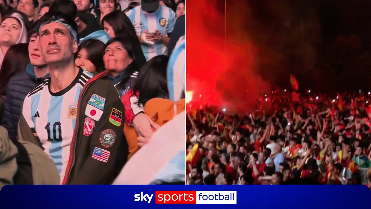 Spain and Argentina fan reactions watching 2026 FIFA World Cup final! 🔥 background