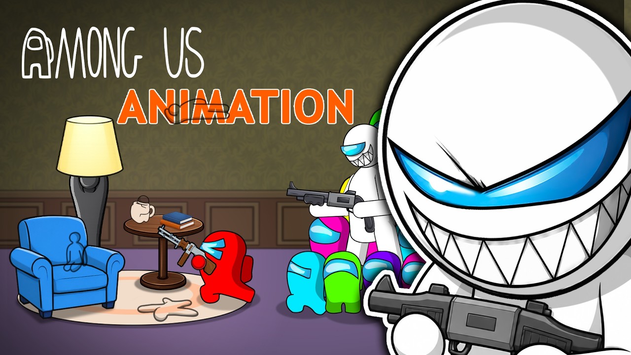 어몽어스Hide and Seek : Meccha Chameleon - AMONG US FUNNY ANIMATION background