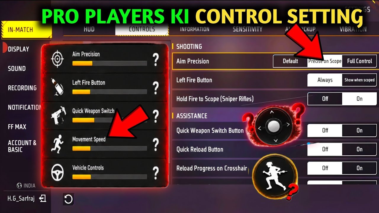 Control Setting Mistakes | Best Free Fire Settings 2026 | free fire setting background