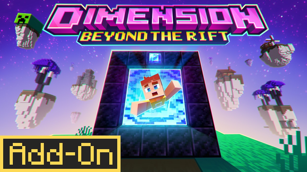 DIMENSION BEYOND THE RIFT ADD-ON Adds Buildable Sky Islands to Minecraft Bedrock! background