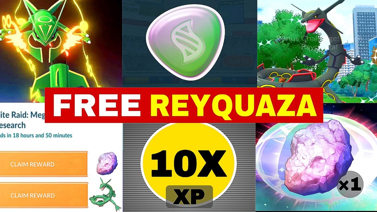 DON'T MISS FREE Mega Rayquaza! Claim It Before It's Gone! Pokémon Go 2026 background