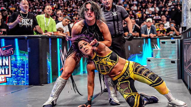 Bayley vs. Lyra Valkyria: Saturday Night's Main Event highlights background