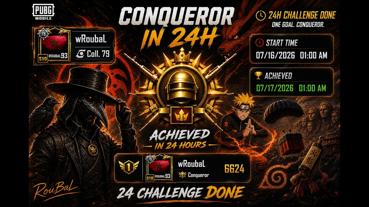 ЁЯСС 24H STREAM тЮЬ CONQUEROR! ЁЯФе | Best PUBG MOBILE #highlights #pubgmobile #kickstreaming #naruto background