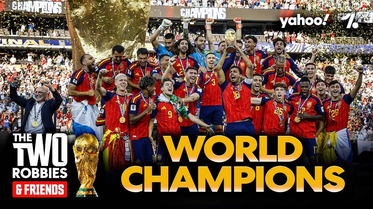 SPAIN REIGN! | We'll miss you MESSI & RONALDO | Team of the Tournament | The Two Robbies & Friends background