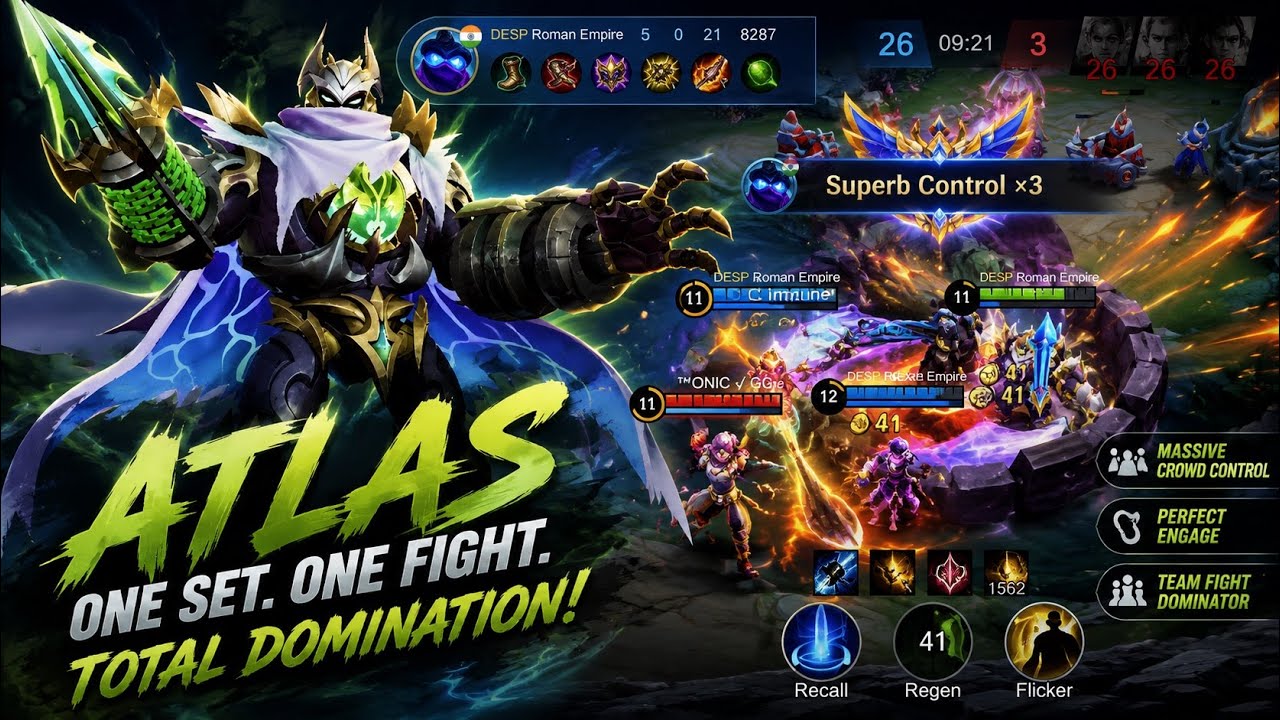 TOP 1 GLOBAL ATLAS! 🌊 PERFECT SETS & MASSIVE TEAM FIGHTS | MVP TANK GAMEPLAY | MLBB background