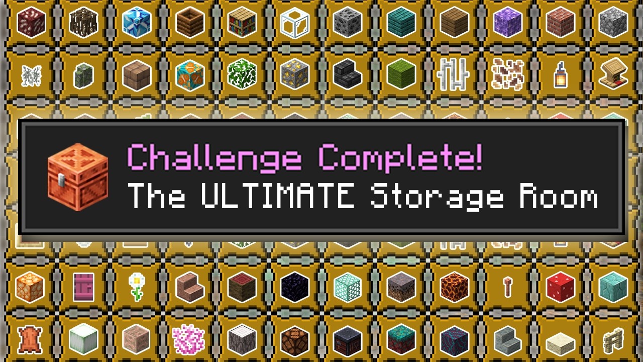 Building the BEST Storage Room EVER in Minecraft Survival backdrop