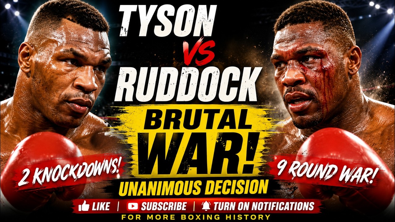 Mike Tyson HUMILIATED Razor Ruddock in a Brutal Heavyweight War | Full Fight Story background