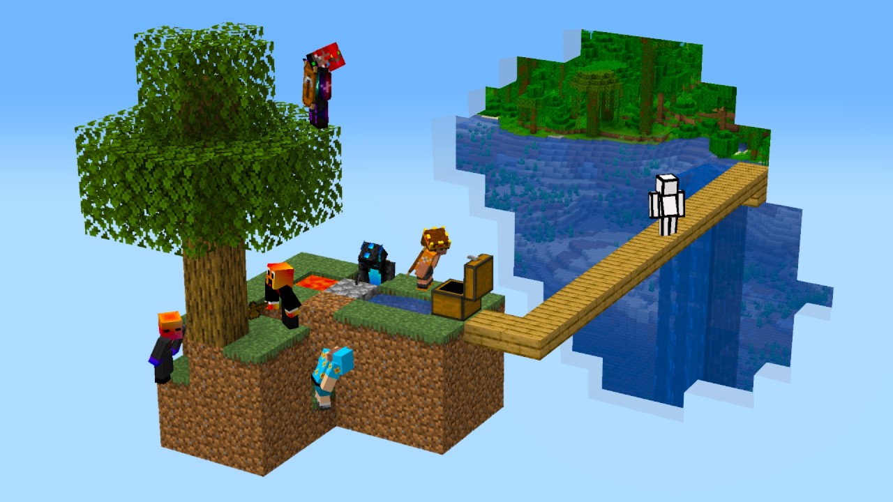 I Trapped 7 YouTubers in a Fake Skyblock Simulation! backdrop