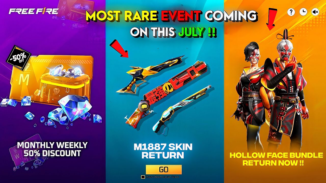 Hollowface Bundle Return ЁЯдпЁЯе│| M1887 Skin Return |free fire new event | ff new event | new event ff background