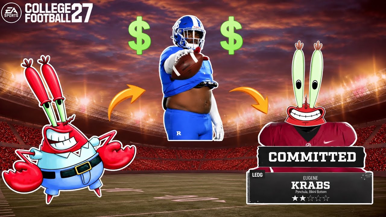 I Put MR. KRABS in College Football 27… He Was UNSTOPPABLE!! background