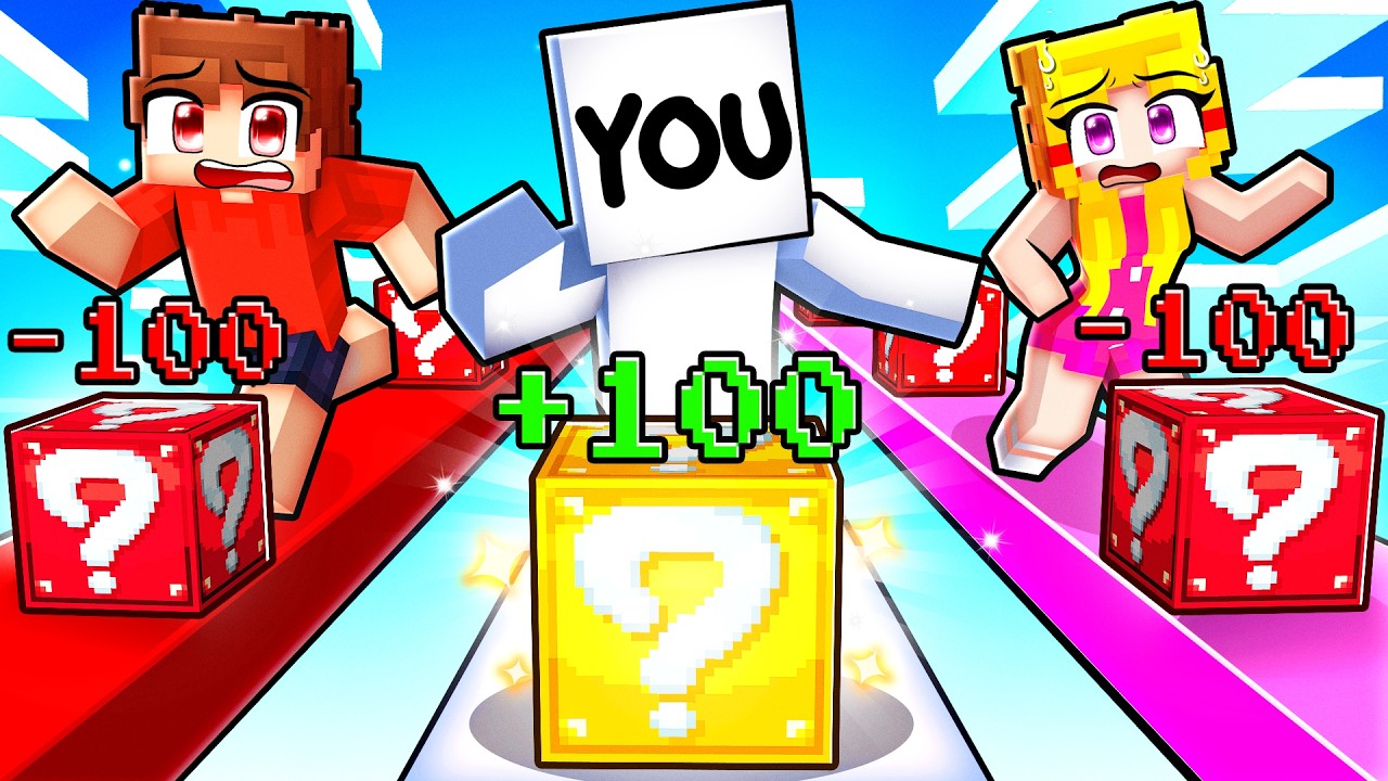 YOU Cheated With +100 LUCKY BLOCKS in a LUCKY BLOCK RACE... background