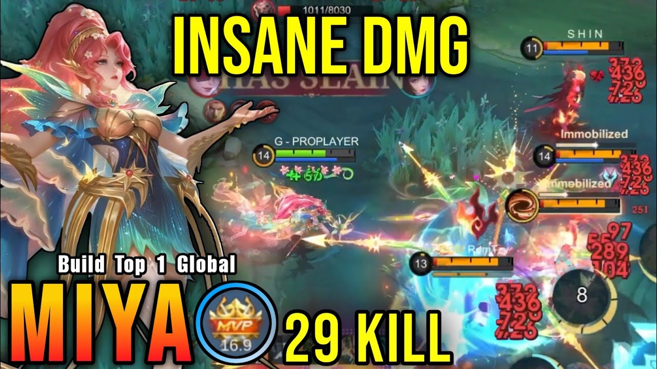 29 Kills!! Insane Damage Miya Monster Gold Laner!! - Build Top 1 Global Miya ~ MLBB background