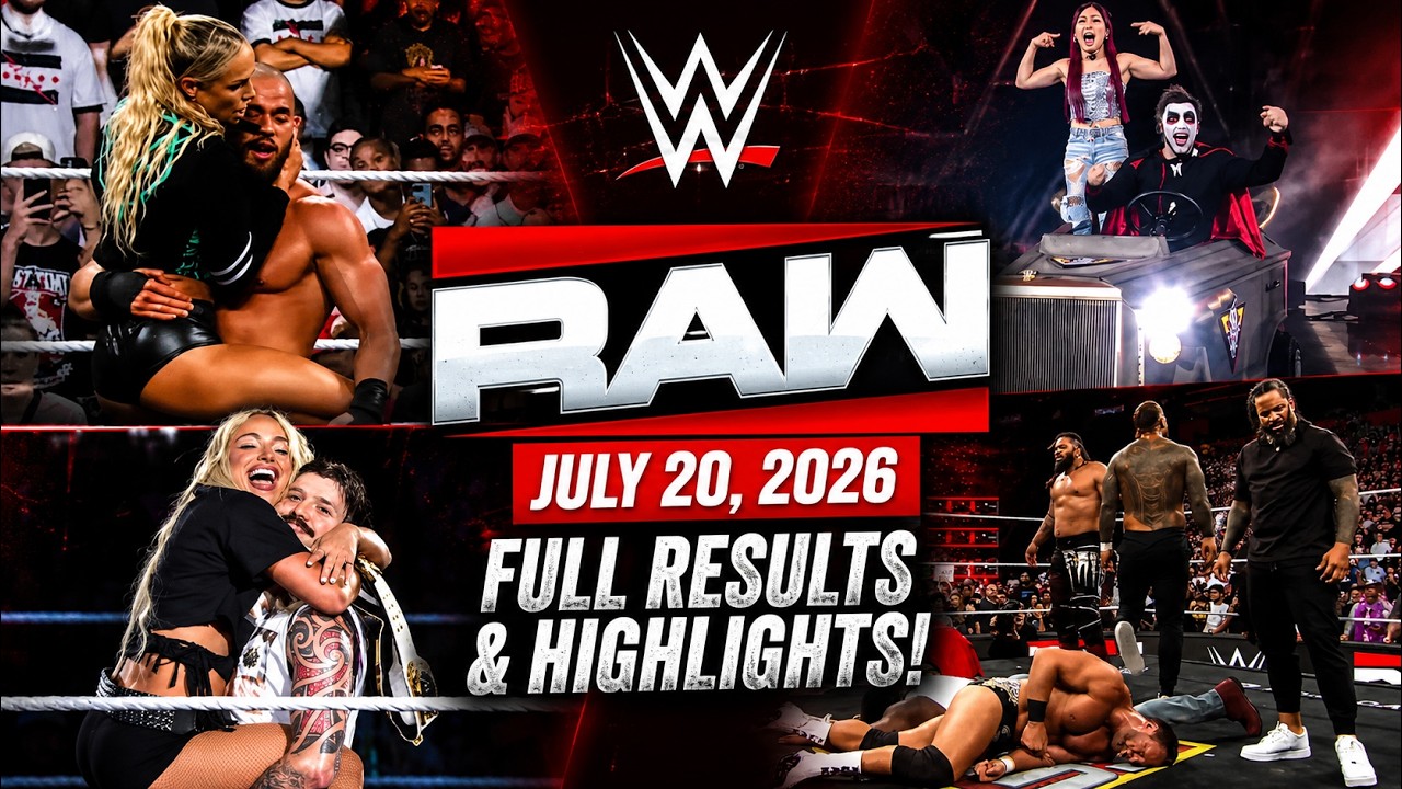 Monday Night Raw 07/20/26 Results- Bloodline Stands Tall, The Vision Destroys Alpha Academy 🔥 background