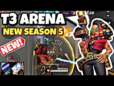 T3 Arena SEASON 5 GAMEPLAY- NEW SKINS AND HERO// T3 Arena New BATTLE PASS SEASON 5 GAMEPLAY background