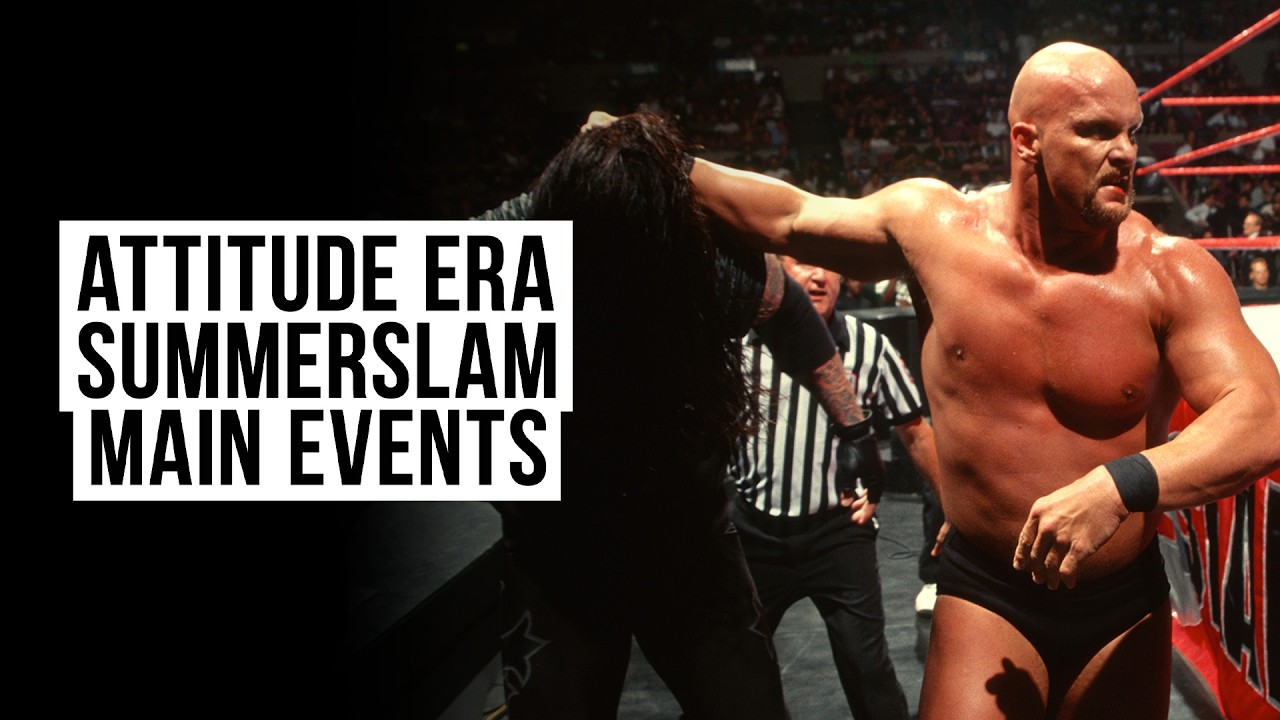 Every Attitude Era SummerSlam Main Event | Austin, Rock, Undertaker, Triple H and MORE! background