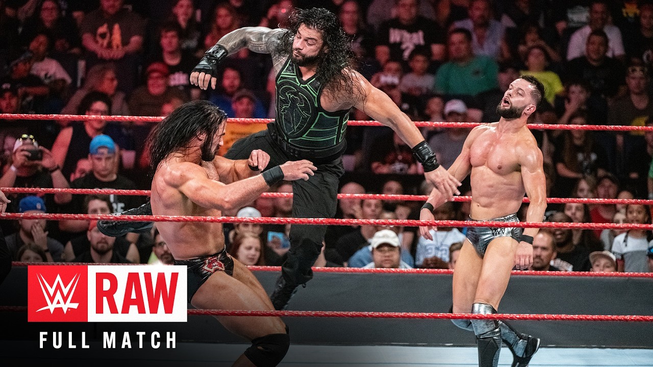 FULL MATCH: Roman Reigns vs. Finn Bálor vs. Drew McIntyre | Triple Threat Match: Raw, July 16, 2018 background