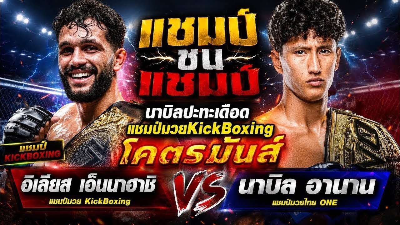 แชมป์ชนแชมป์ นาบิลปะทะเดือดแชมป์มวยKickBoxing โคตรมันส์ อิเลียส เอ็นนาฮาชิ VS นาบิล อานาน background