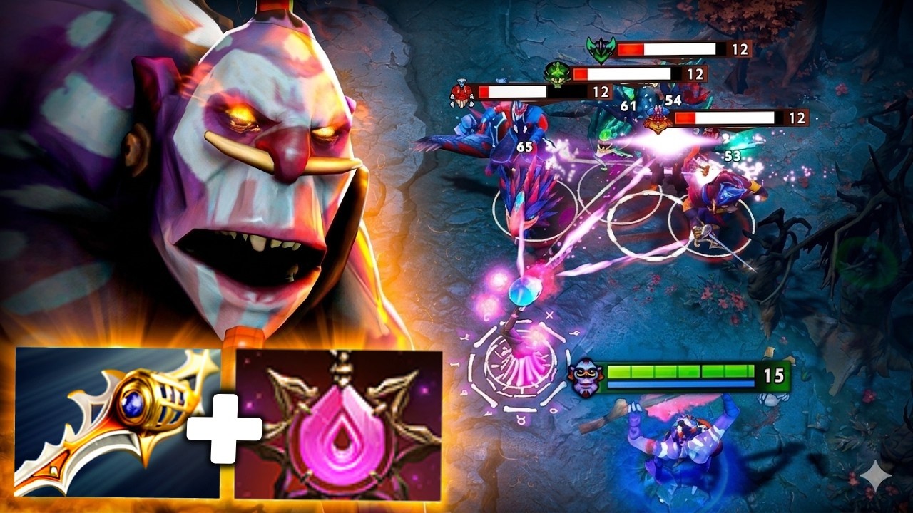 Divine Rapier Witch Doctor 🔥🔥🔥37 Kills Comeback | Dota 2 Gameplay background