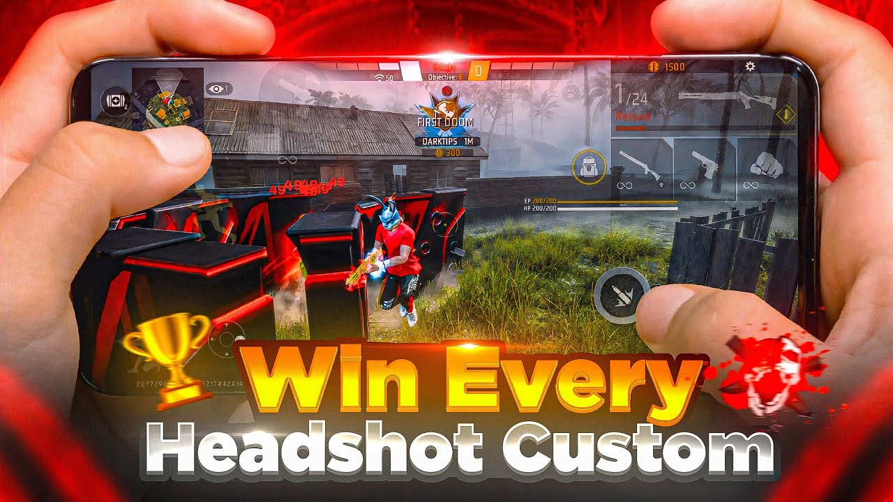 How To Win Every Headshot Custom Room ๐ฟโ ๏ธ | Best Tips & Tricks + Full Guide To Win Every 1v1 & 1v4 ! background