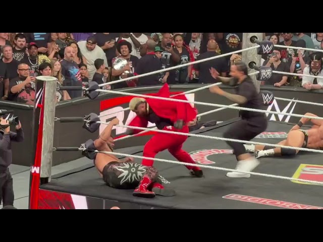 The Bloodline Brawl with LA Knight, Solo Sikoa and Royce Keys during WWE Raw 7/20/2026 background