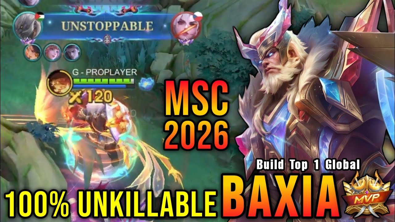 100% UNKILLABLE!! Aegis of Honor Baxia New MSC 2026 Skin!! - Build Top 1 Global Baxia ~ MLBB background