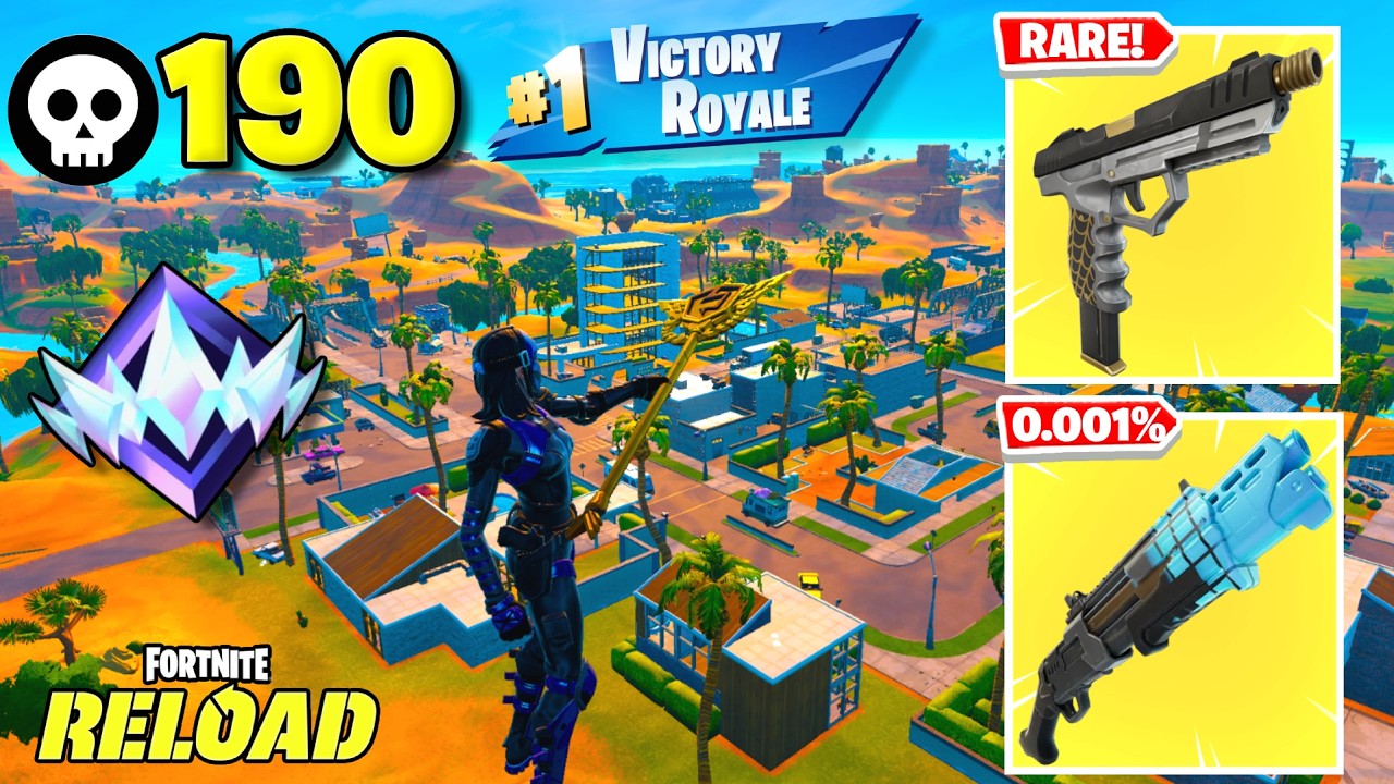 190 Elimination "RANKED RELOAD” Gameplay Wins (Fortnite Chapter 7 PS5 Controller) background