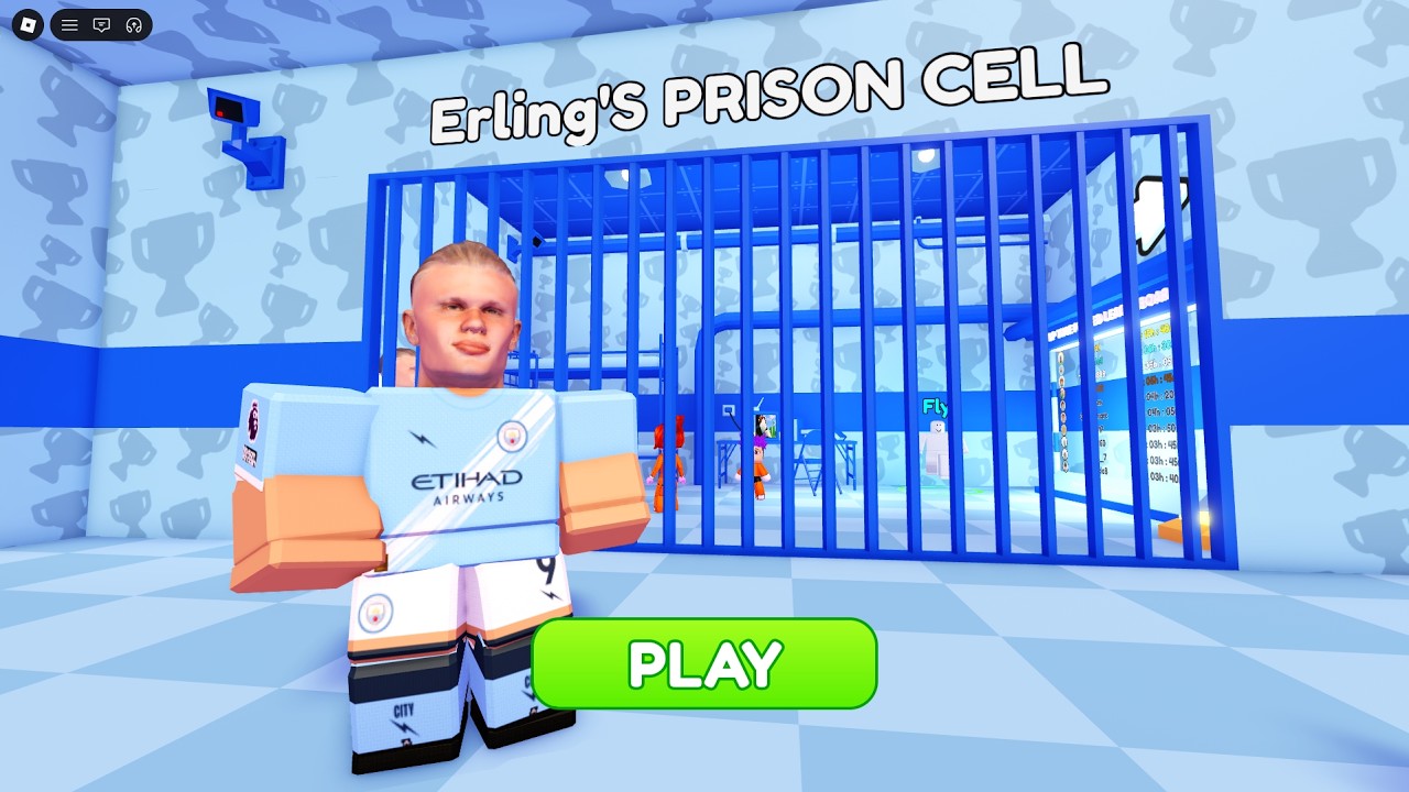 Erling Haaland'S PRISON RUN! Obby roblox Gameplay Walkthrough No Death 4K backdrop