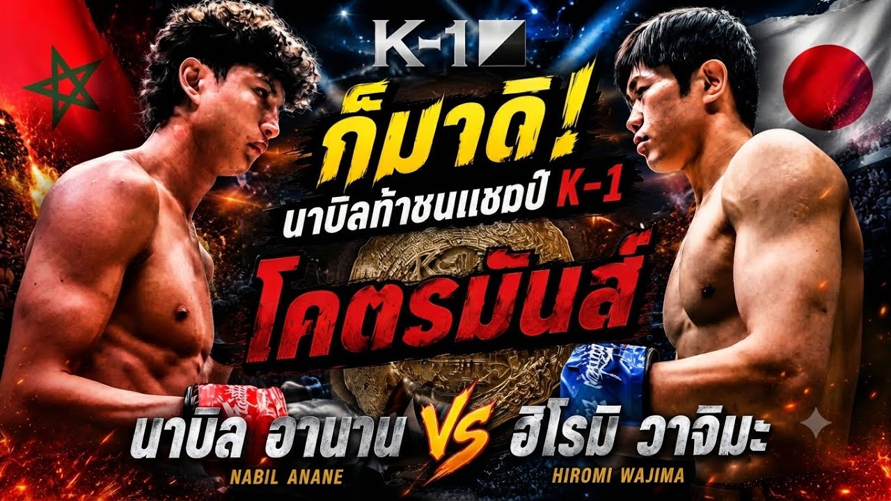 ก็มาดิ! นาบิลท้าชนแชมป์K-1 โคตรมันส์ นาบิล อานาน vs ฮิโรมิ วาจิมะ background