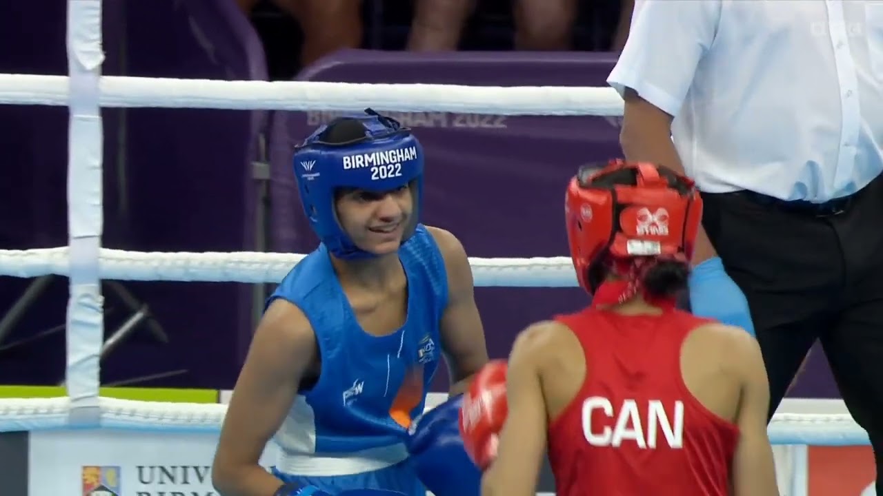 Nitu Vs. Priyanka Dhillon 2022 Commonwealth Games semi final backdrop