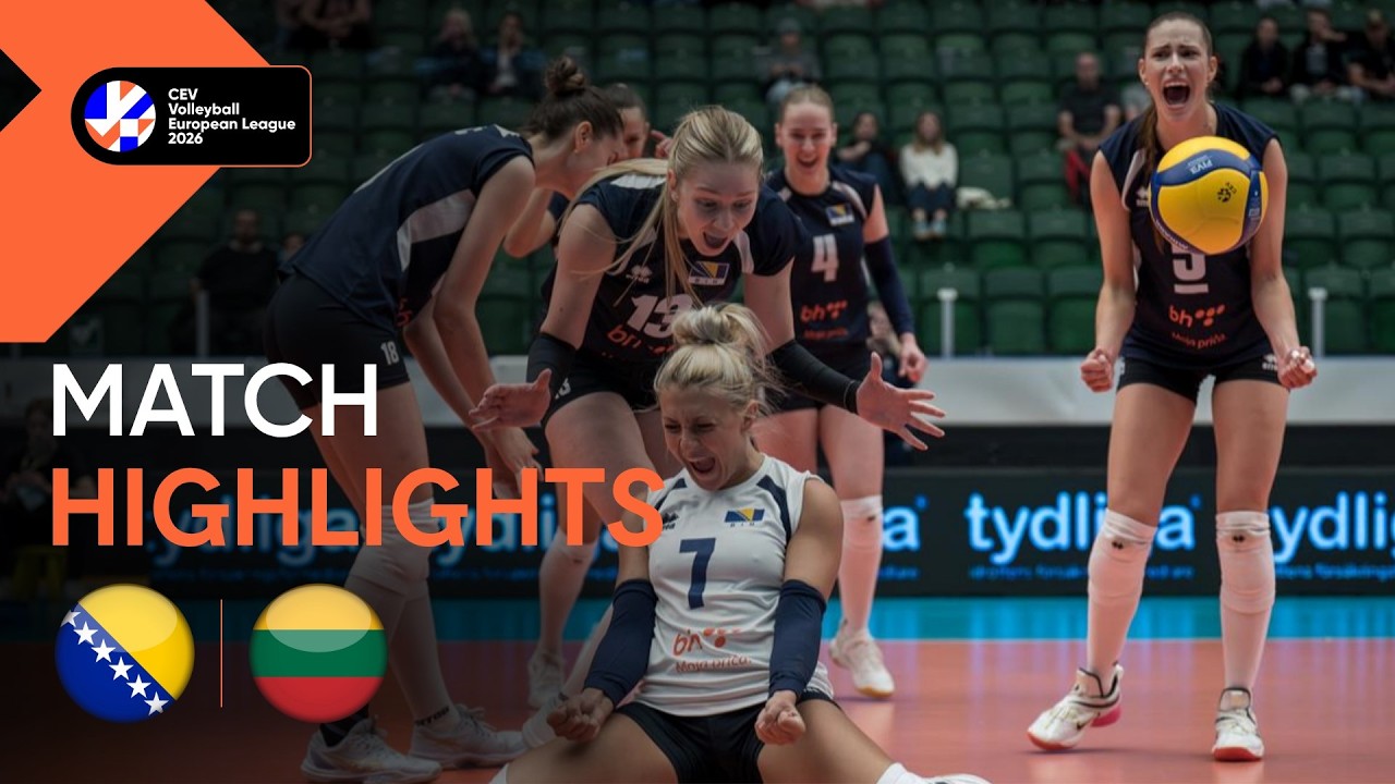 Highlights | Bosnia Herzegovina vs. Lithuania | CEV Volleyball European League 2026 | Women background