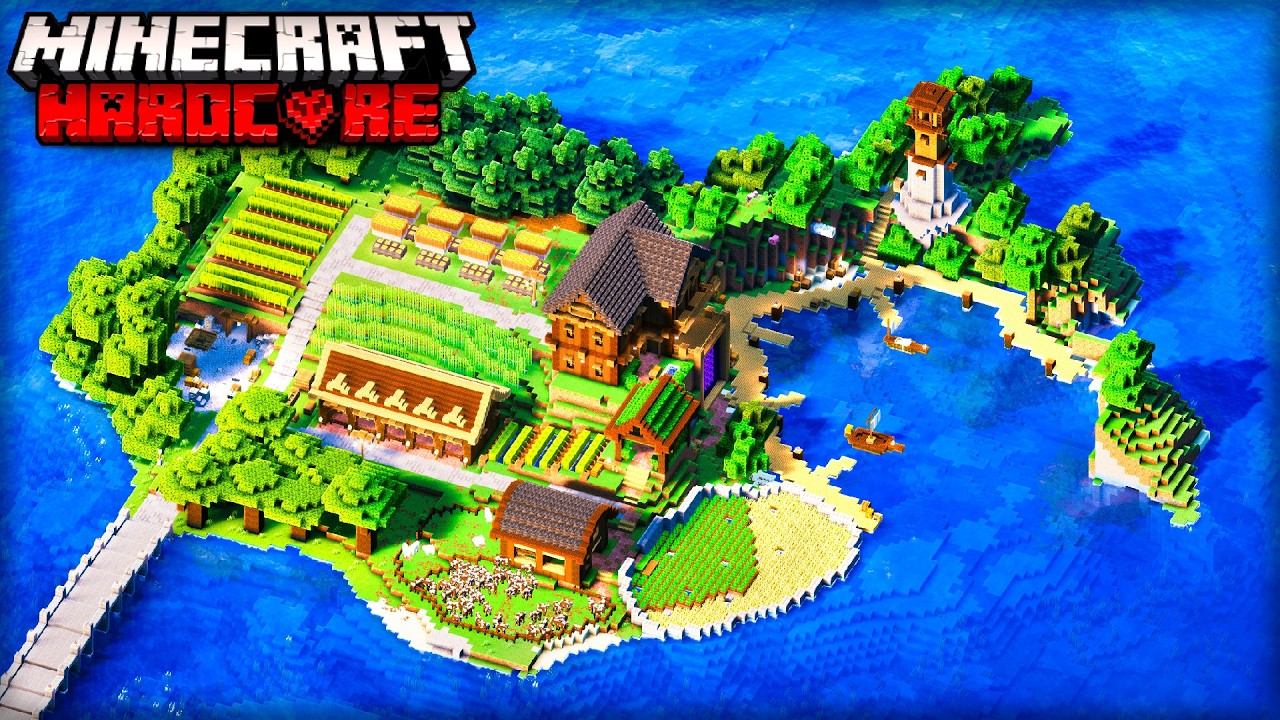 I Built the PERFECT Island Base in Minecraft Hardcore backdrop