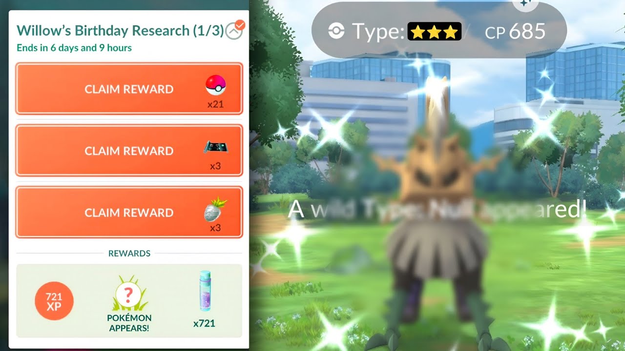 Willow's Birthday Research in Pokémon GO! All Tasks, Rewards & Surprises 2026 backdrop