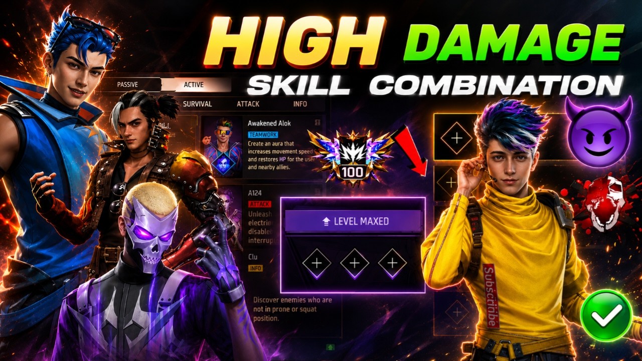 18 July 2026 🔥 HIGH DAMAGE SKILL COMBINATION | Best Character Skill for BR rank backdrop