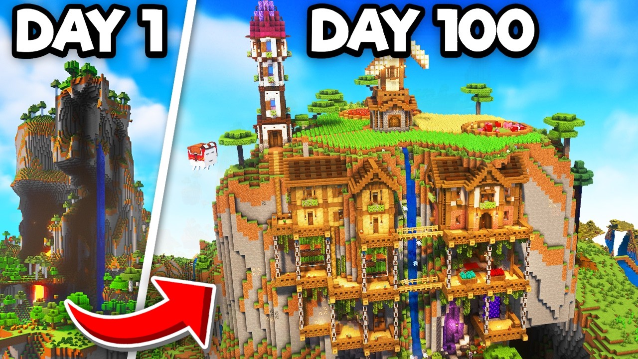 I Survived 100 Days ON A MOUNTAIN In Minecraft Hardcore! backdrop