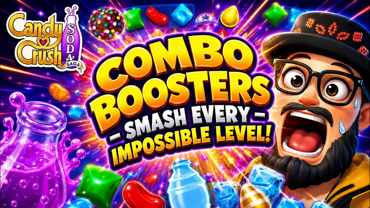 Watch These COMBO BOOSTERS Smash Every Impossible Level! Candy Crush Soda Saga backdrop