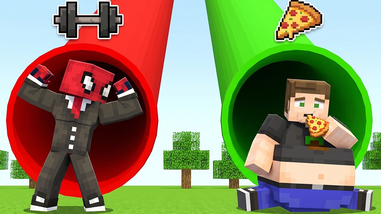 ŞİŞMAN VS KASLI: Tünel Kapışması (Minecraft) backdrop