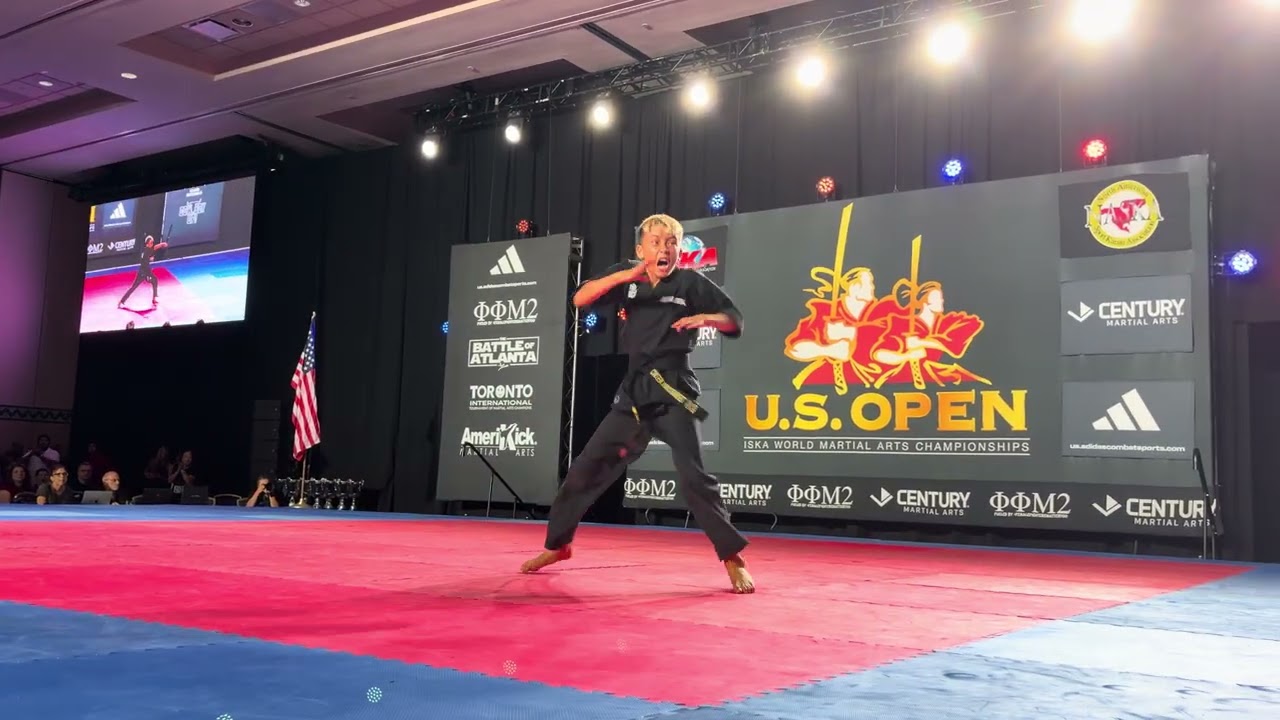 Caleb Baschnagel 13 & Under Boys Open Forms ISKA World Championship - US Open 2026 backdrop