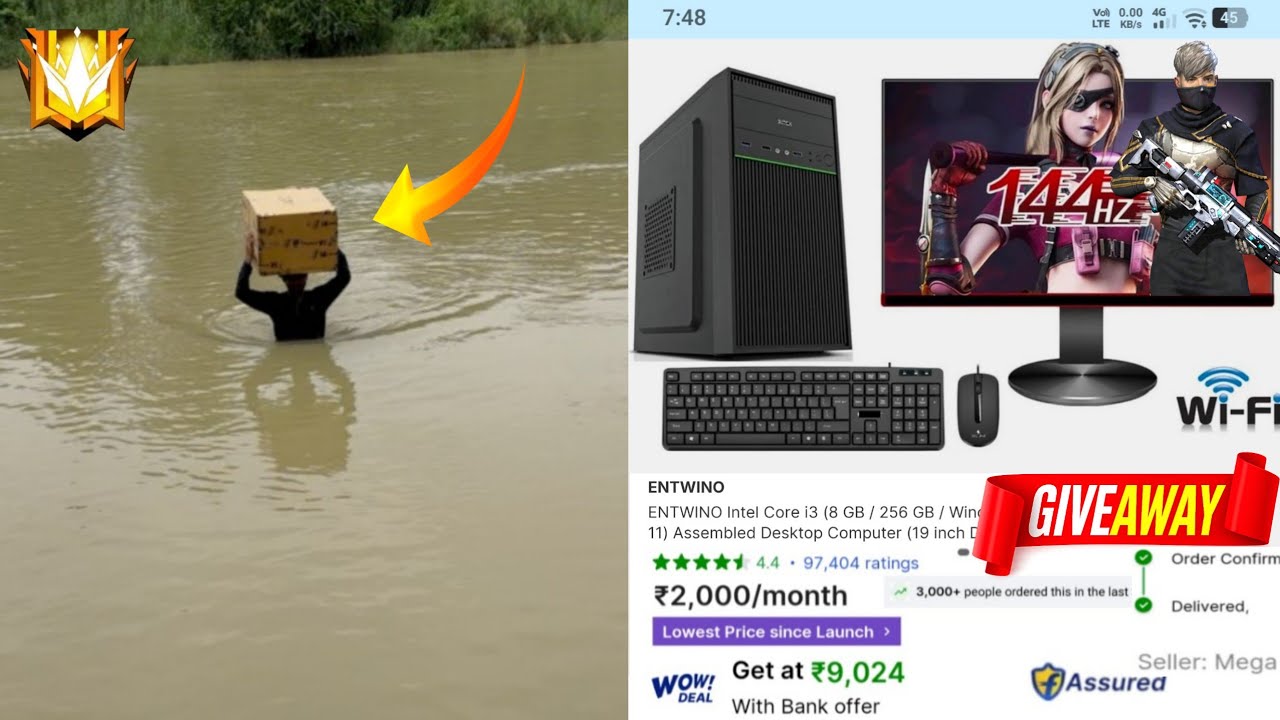 Under 10k chipset budget gaming PC free fire | Core i3 8gb entwino rionix DZAB PC flipkart backdrop
