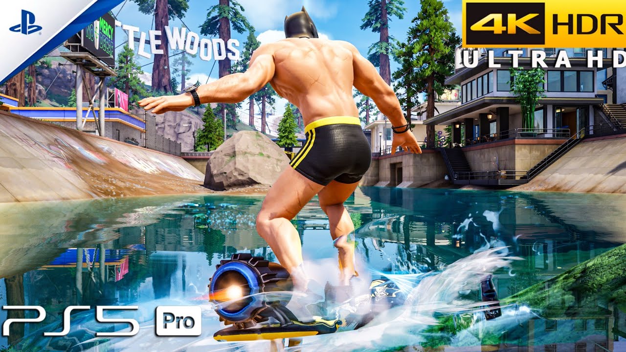 Fortnite (PS5 Pro) 4K 120FPS HDR Gameplay | Skin Beach Bod Batman background