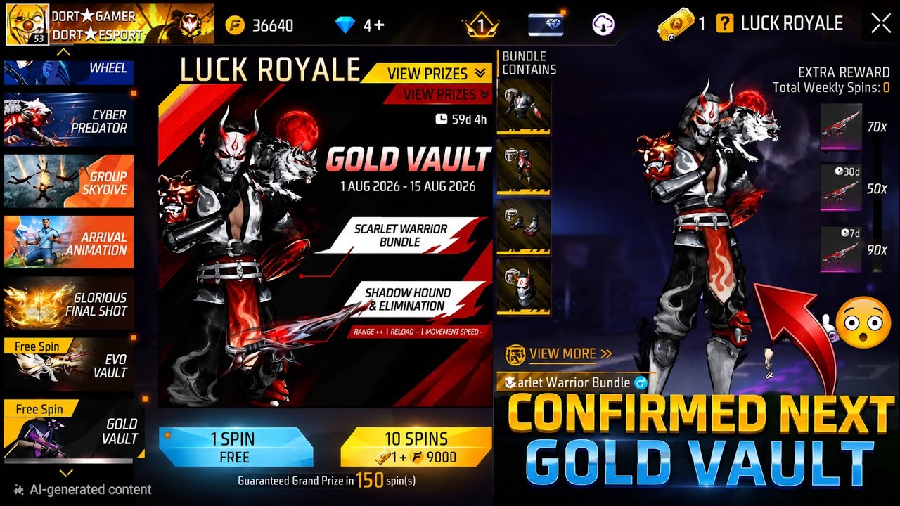 101% Confirmed Next Gold Vault Rare Bundle & Gun ЁЯШШ Next Gold Royale Free Fire | Free Fire New Event background