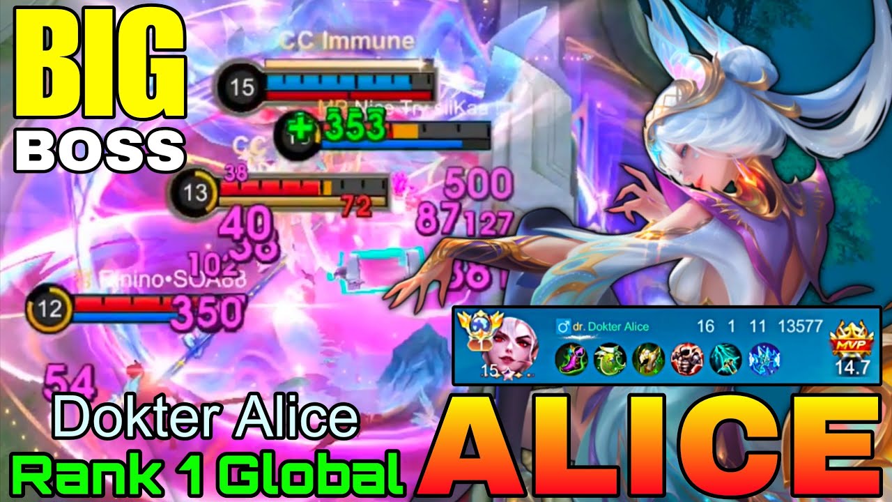 Alice Overpower Big Boss - Top 1 Global Alice by Dokter Alice - Mobile Legends backdrop