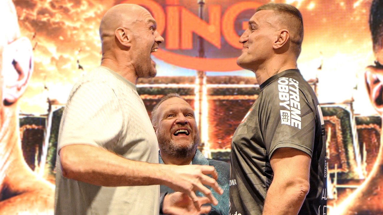 FACE OFF: Tyson Fury vs. Mariusz Wach • FURY ATTEMPS TO SCARE WACH in Thailand background