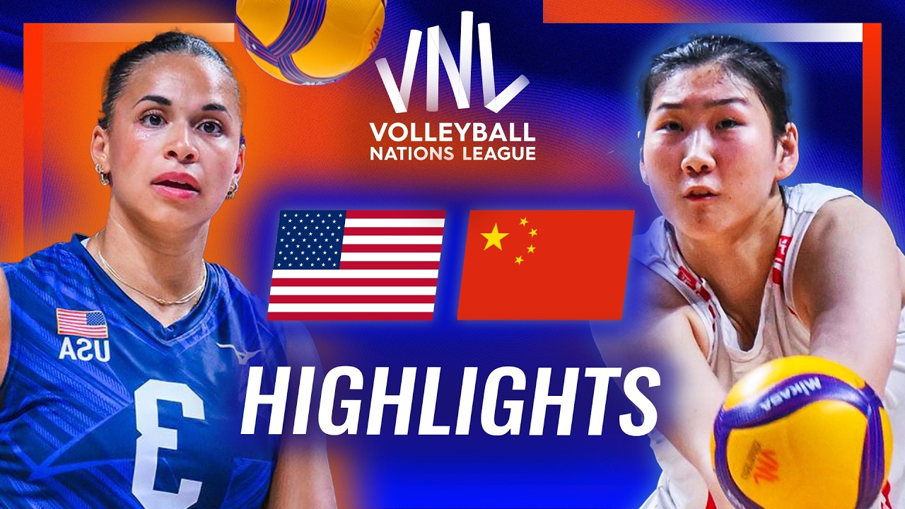 USA 🇺🇸 vs. China 🇨🇳 - Quarter Final | Highlights | Women's VNL 2026 backdrop